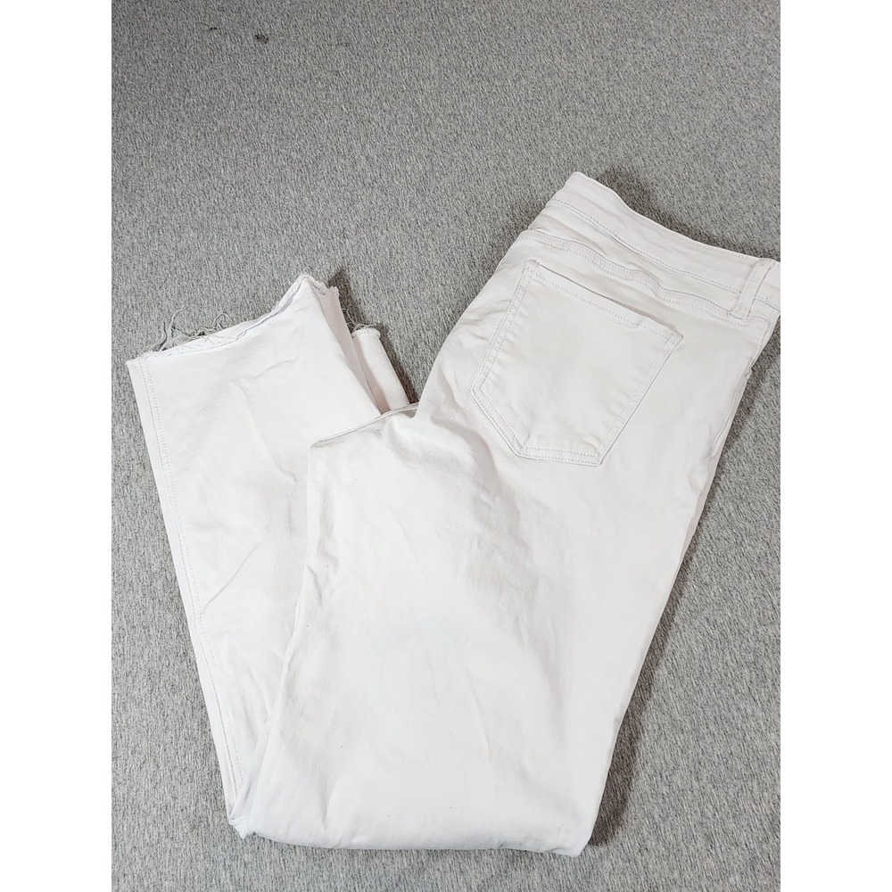 KUT from the Kloth Wide Leg Jeans Womens 18 White Raw Hem High Rise